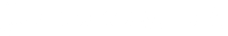 gogomedia logo all white